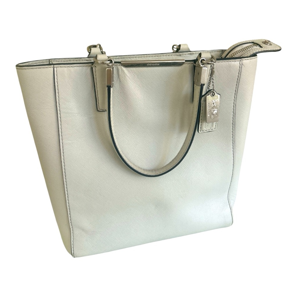 Coach Handbag Madison Parchment Ivory Saffiano Leather